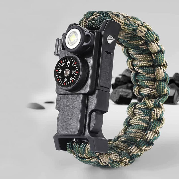Braccialetto multiuso tattico da sopravvivenza 13 in 1 con coltello nascosto