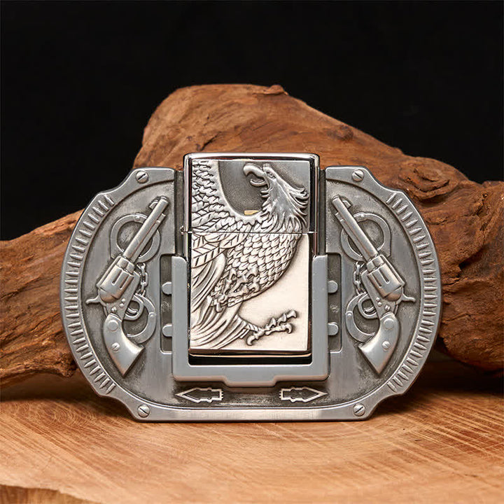 Cintura in pelle fai da te Silver Eagle Guns da uomo con accendino nascosto