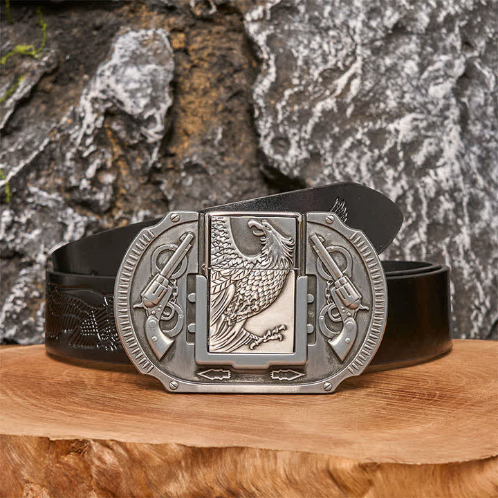 Cintura in pelle fai da te Silver Eagle Guns da uomo con accendino nascosto