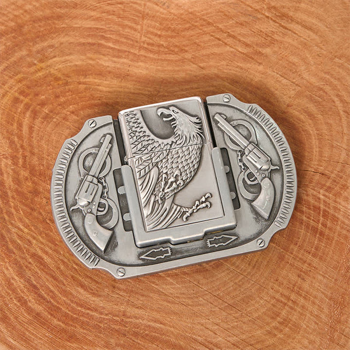 Cintura in pelle fai da te Silver Eagle Guns da uomo con accendino nascosto
