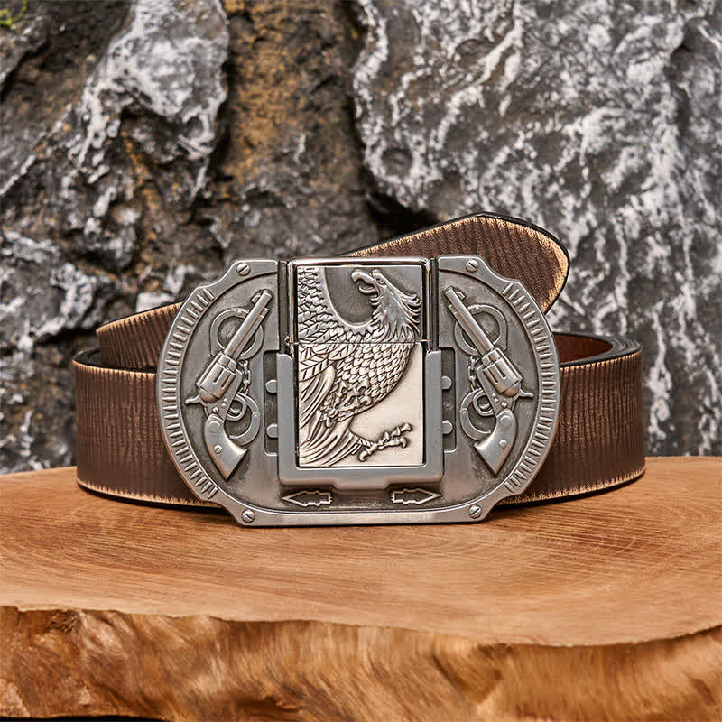 Cintura in pelle fai da te Silver Eagle Guns da uomo con accendino nascosto