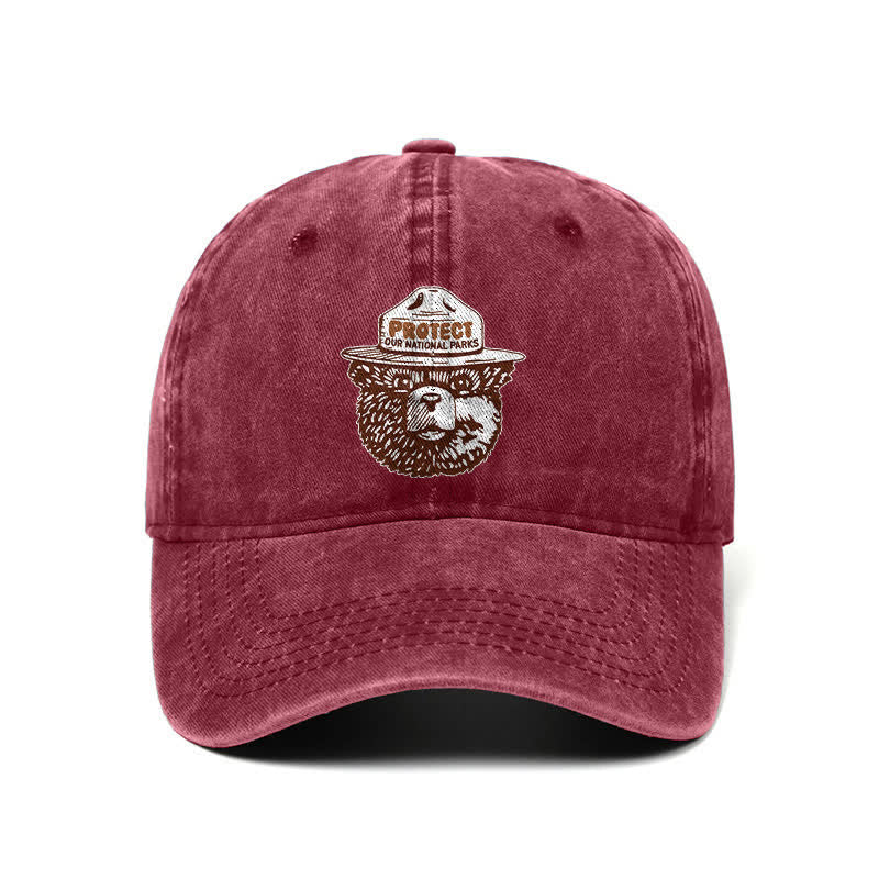 Cappellino da baseball regolabile Bear Protect Our National Parks