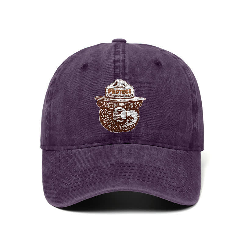 Cappellino da baseball regolabile Bear Protect Our National Parks