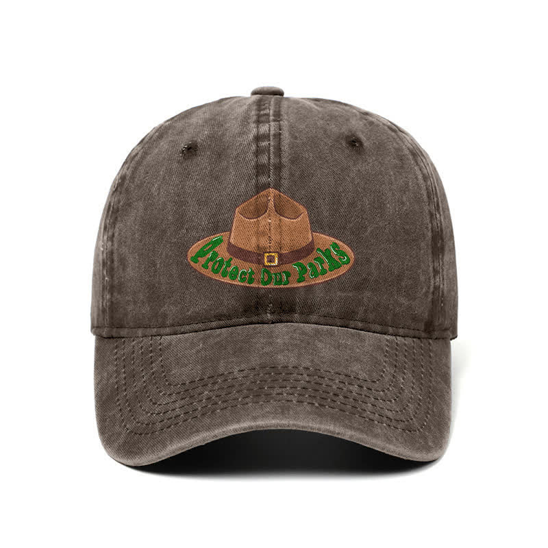 Cappello da cowboy con stampa "Proteggi i nostri parchi" regolabile da baseball
