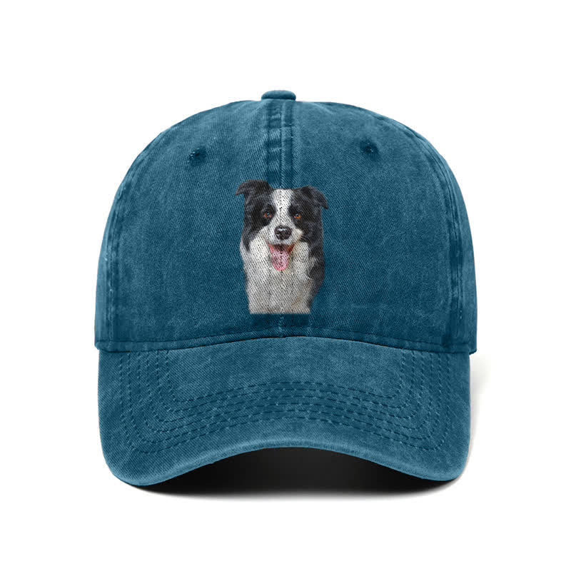 Cappellino da baseball regolabile per amanti dei cani Border Collie nero