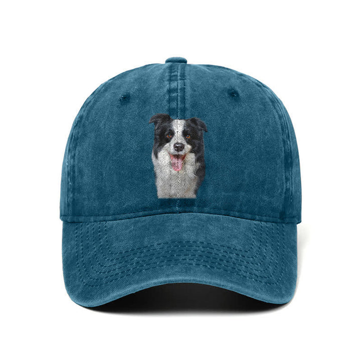 Cappellino da baseball regolabile per amanti dei cani Border Collie nero