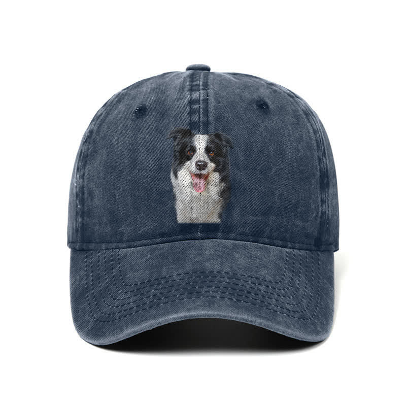 Cappellino da baseball regolabile per amanti dei cani Border Collie nero