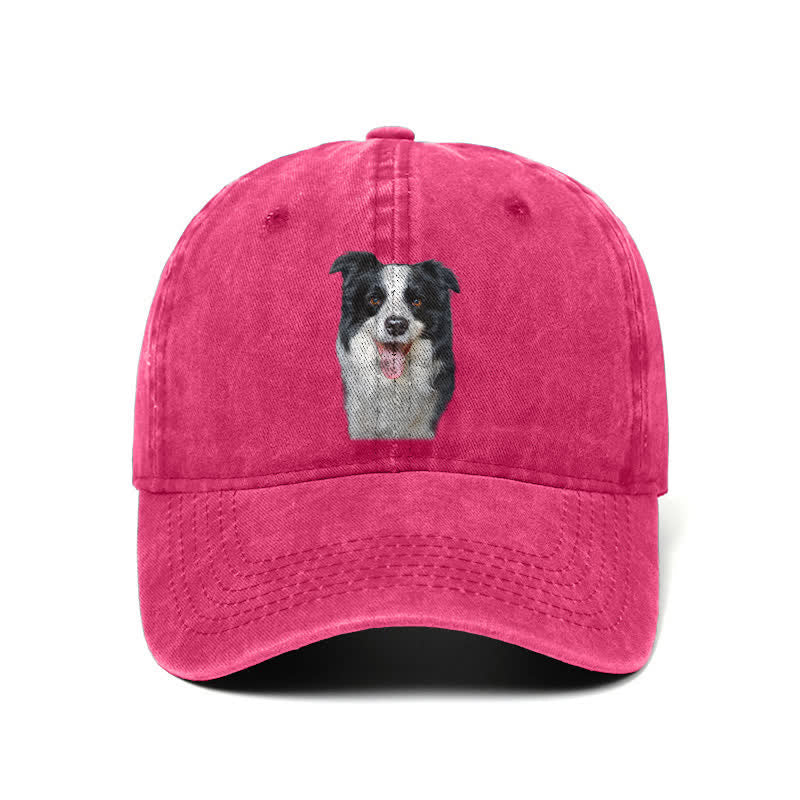 Cappellino da baseball regolabile per amanti dei cani Border Collie nero