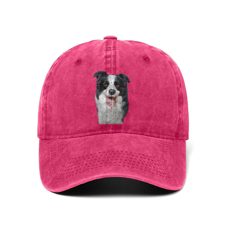 Cappellino da baseball regolabile per amanti dei cani Border Collie nero
