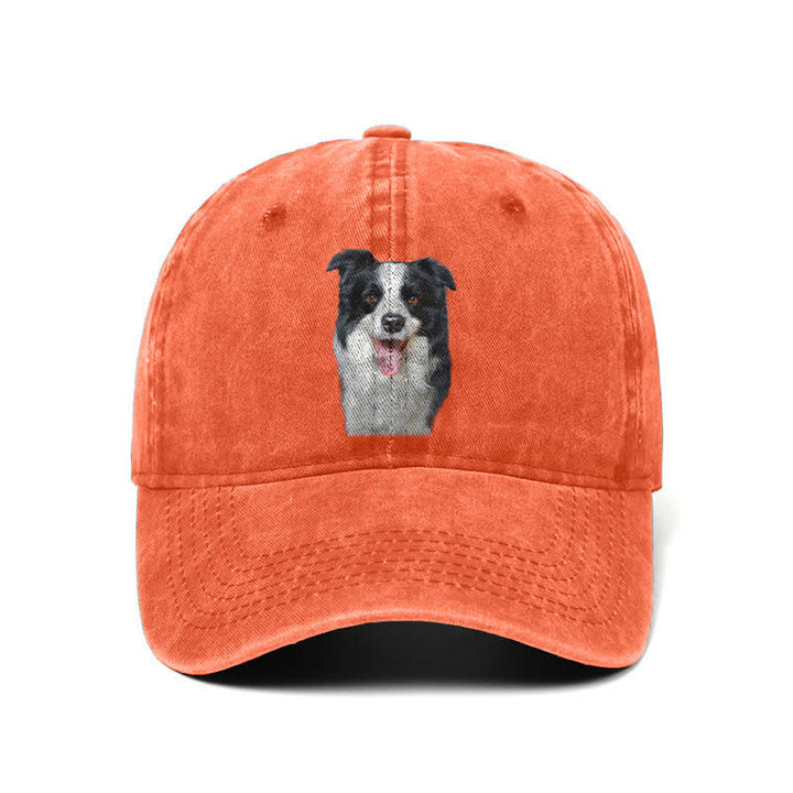 Cappellino da baseball regolabile per amanti dei cani Border Collie nero