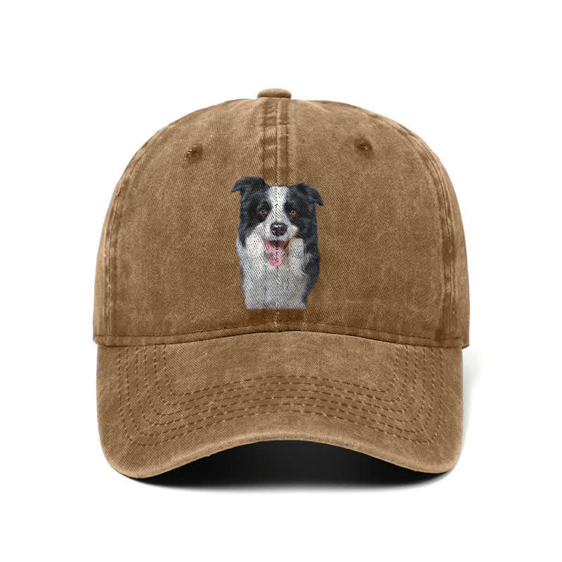 Cappellino da baseball regolabile per amanti dei cani Border Collie nero