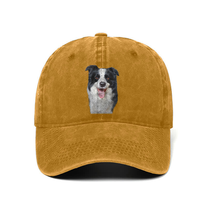 Cappellino da baseball regolabile per amanti dei cani Border Collie nero