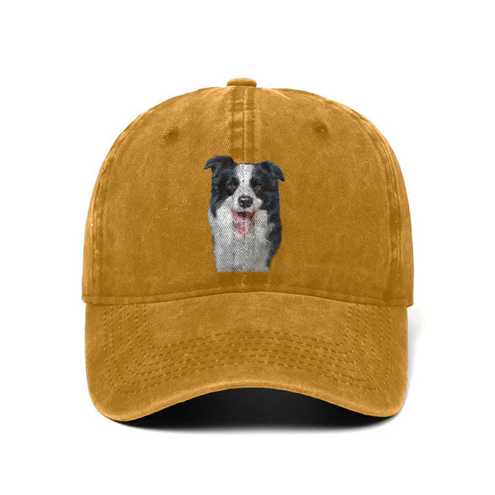 Cappellino da baseball regolabile per amanti dei cani Border Collie nero