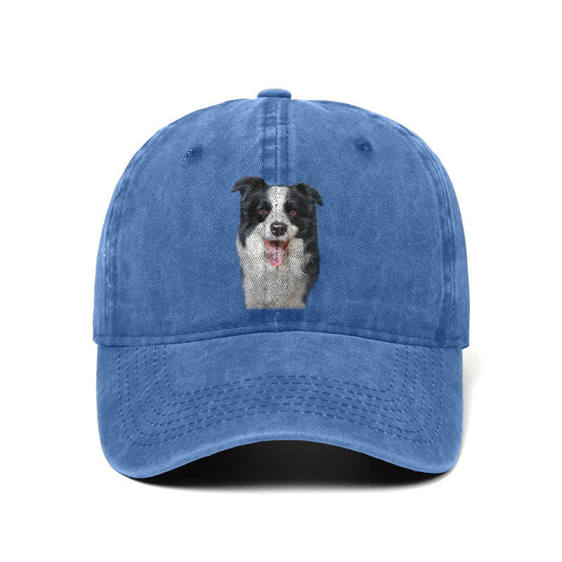 Cappellino da baseball regolabile per amanti dei cani Border Collie nero
