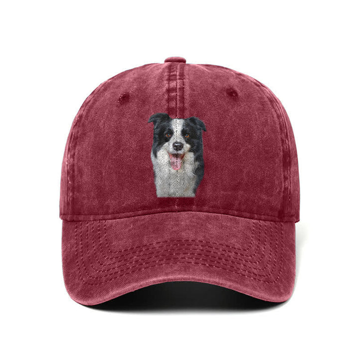 Cappellino da baseball regolabile per amanti dei cani Border Collie nero