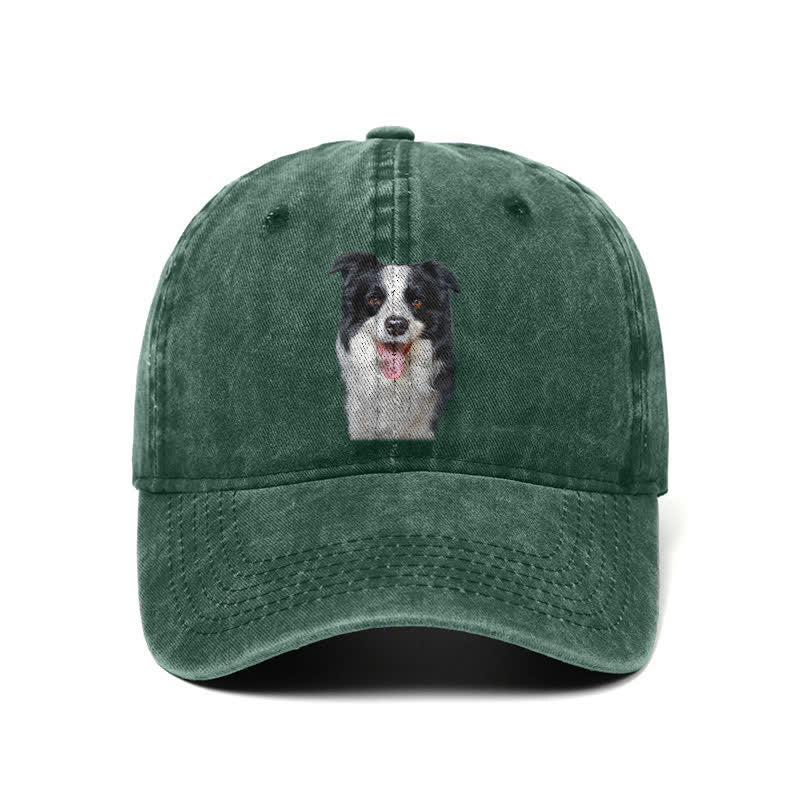 Cappellino da baseball regolabile per amanti dei cani Border Collie nero