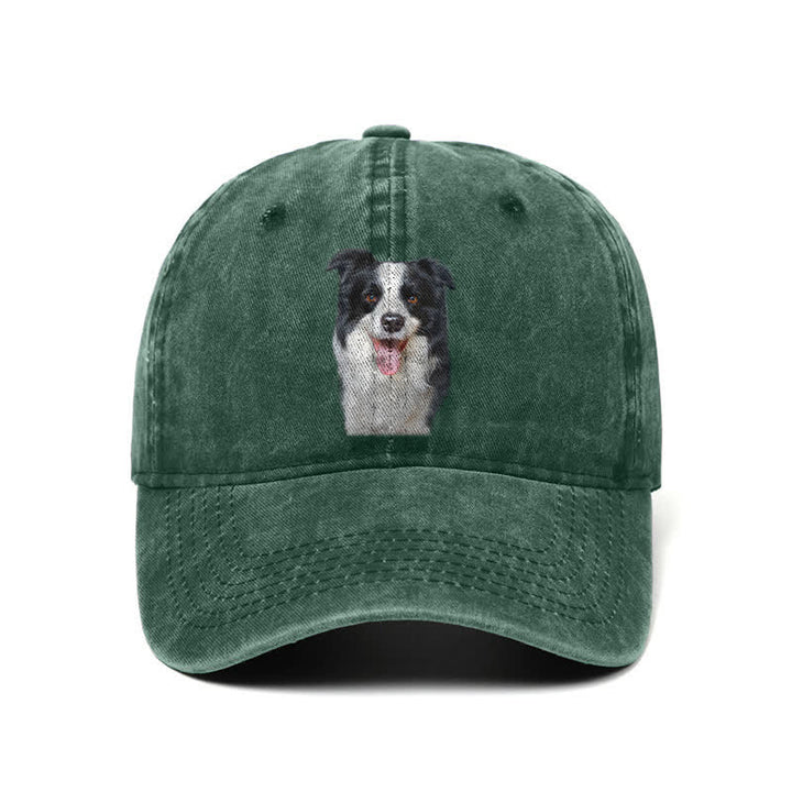 Cappellino da baseball regolabile per amanti dei cani Border Collie nero