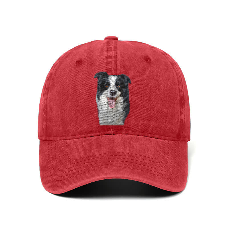 Cappellino da baseball regolabile per amanti dei cani Border Collie nero