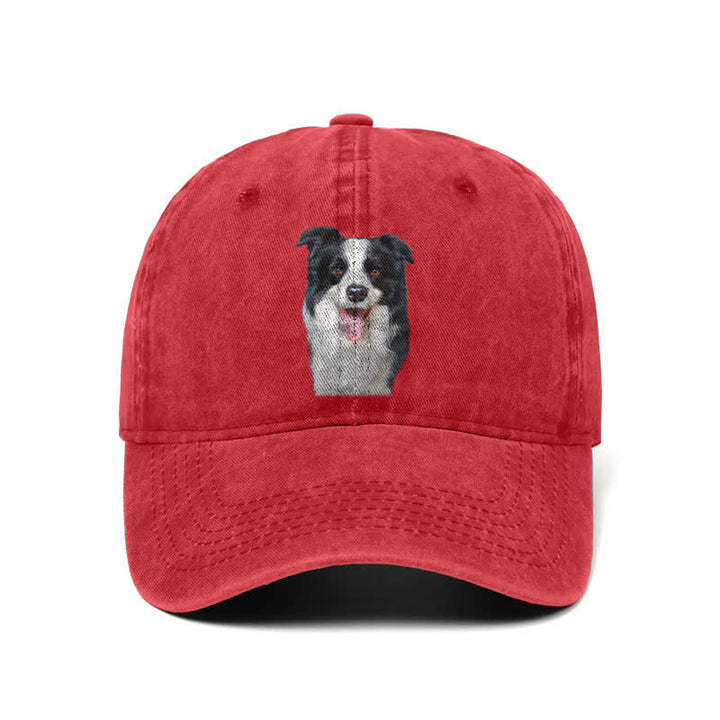 Cappellino da baseball regolabile per amanti dei cani Border Collie nero