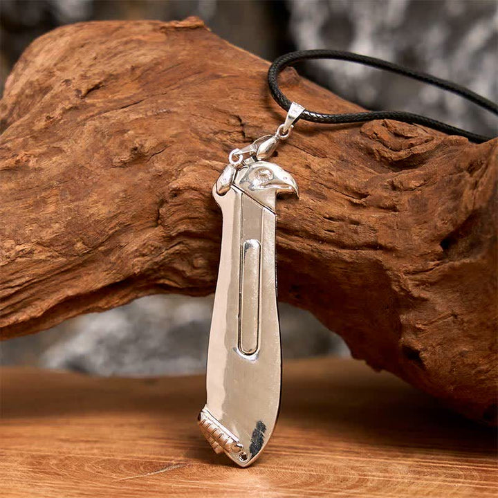 Collana con ciondolo multifunzione Liberal Hawk e coltello nascosto