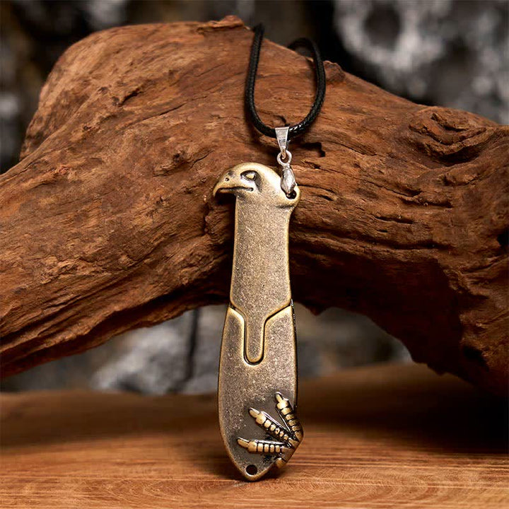 Collana con ciondolo multifunzione Liberal Hawk e coltello nascosto