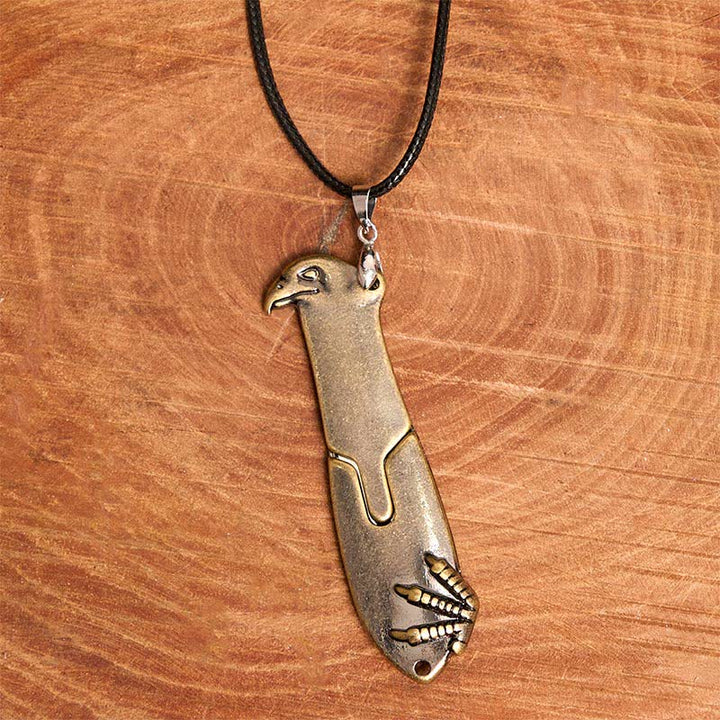 Collana con ciondolo multifunzione Liberal Hawk e coltello nascosto