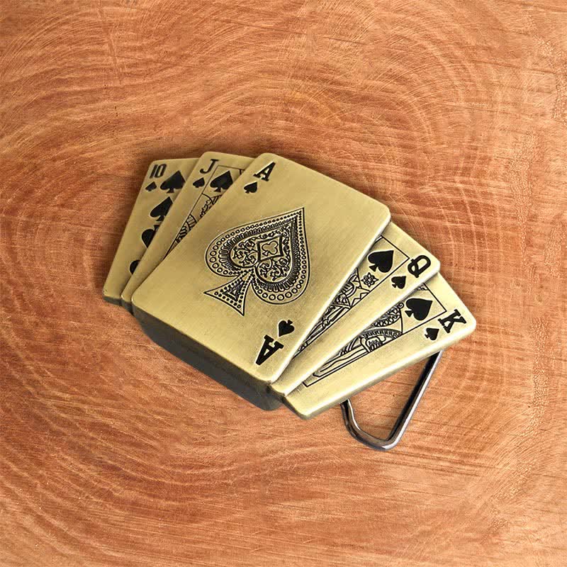 Cintura in pelle Royal Flush bronzo fai da te da uomo con accendino nascosto