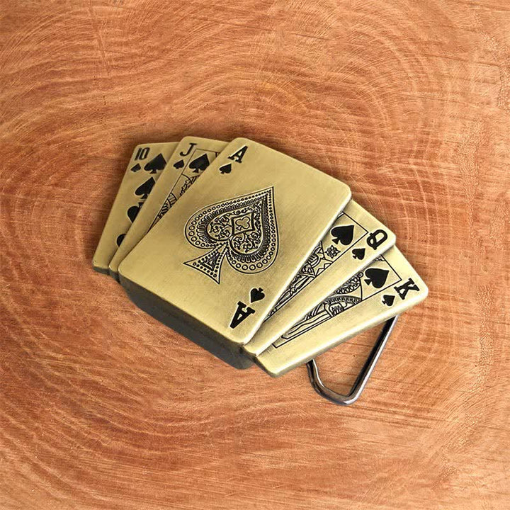 Cintura in pelle Royal Flush bronzo fai da te da uomo con accendino nascosto