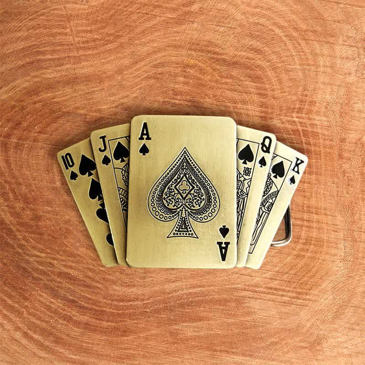 Cintura in pelle Royal Flush bronzo fai da te da uomo con accendino nascosto