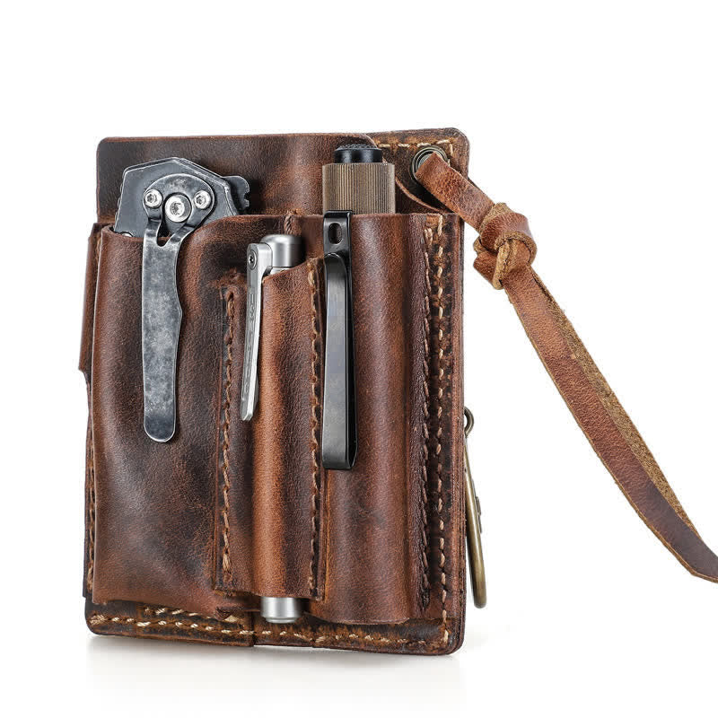Portafoglio EDC con nome personalizzato, tascabile, organizer, cintura in pelle - image 11