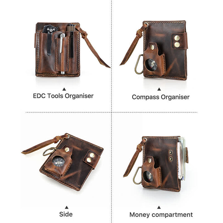 Portafoglio EDC con nome personalizzato, tascabile, organizer, cintura in pelle - image 13