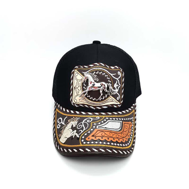 Cappello da camion messicano con motivo in metallo 3D nero, stile etnico occidentale (pre-vendita) - image 9