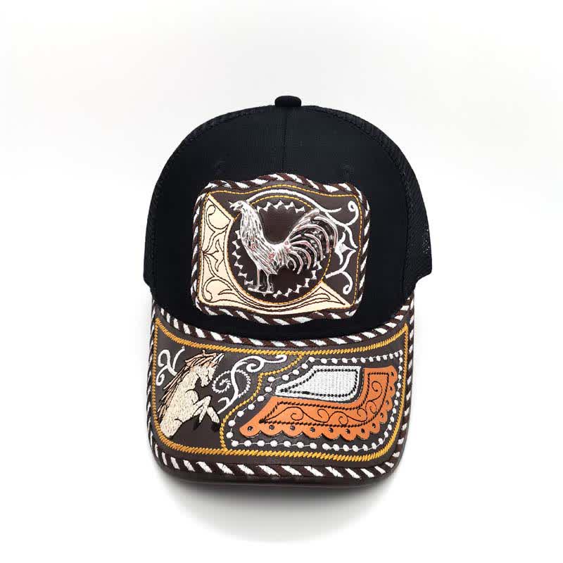 Cappello da camion messicano con motivo in metallo 3D nero, stile etnico occidentale (pre-vendita) - image 11