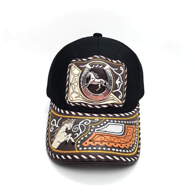 Cappello da camion messicano con motivo in metallo 3D nero, stile etnico occidentale (pre-vendita) - image 7