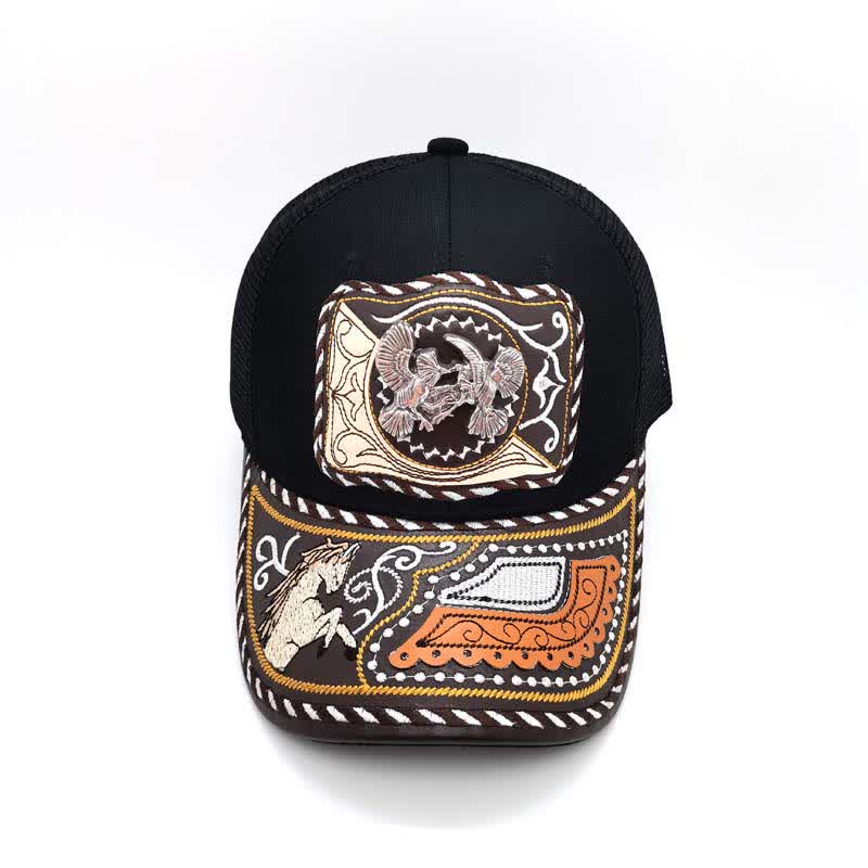 Cappello da camion messicano con motivo in metallo 3D nero, stile etnico occidentale (pre-vendita) - image 15