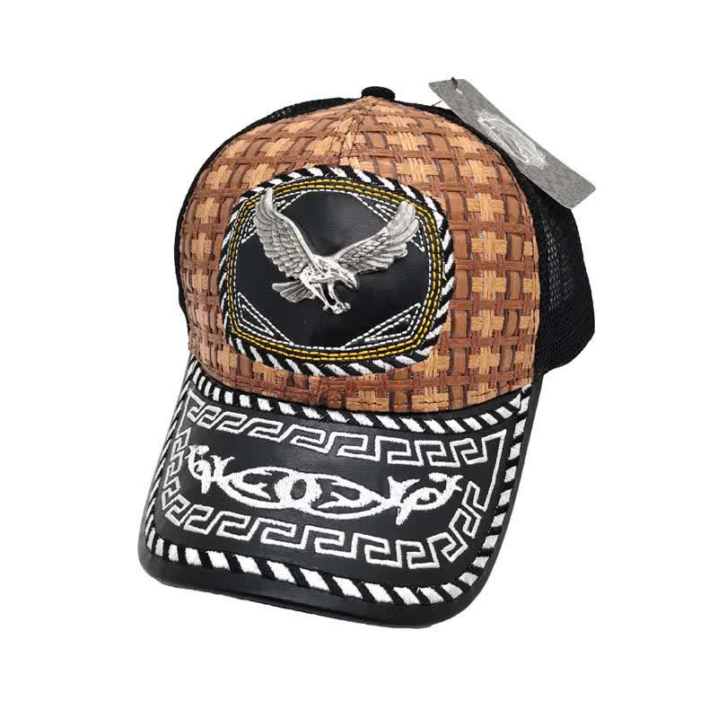 Cappello da camionista messicano in rete etnica con motivo metallico 3D marrone (pre-vendita) - Aquila - M (22"-22 7/8") - image 5