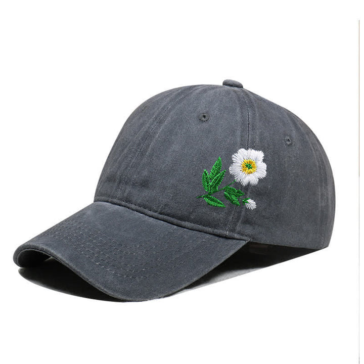 Cappellino da baseball regolabile con motivo floreale a margherita ricamato estivo - Stile n. 1 - Grigio - Regolabile (circa 21 5/8"-22 7/8") - image 6
