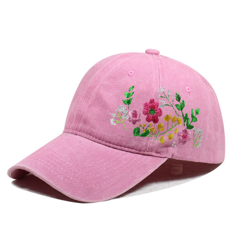 Cappellino da baseball regolabile con motivo floreale a margherita ricamato estivo - Stile n. 3 - Rosa - Regolabile (circa 21 5/8"-22 7/8") - image 19