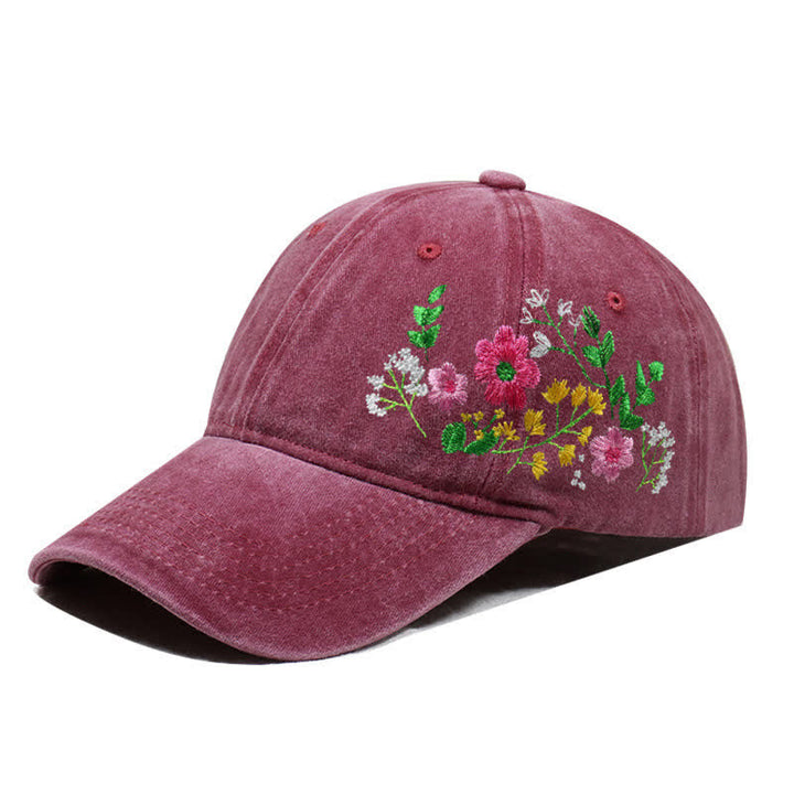 Cappellino da baseball regolabile con motivo floreale a margherita ricamato estivo - Stile n. 3 - Borgogna - Regolabile (circa 21 5/8"-22 7/8") - image 18