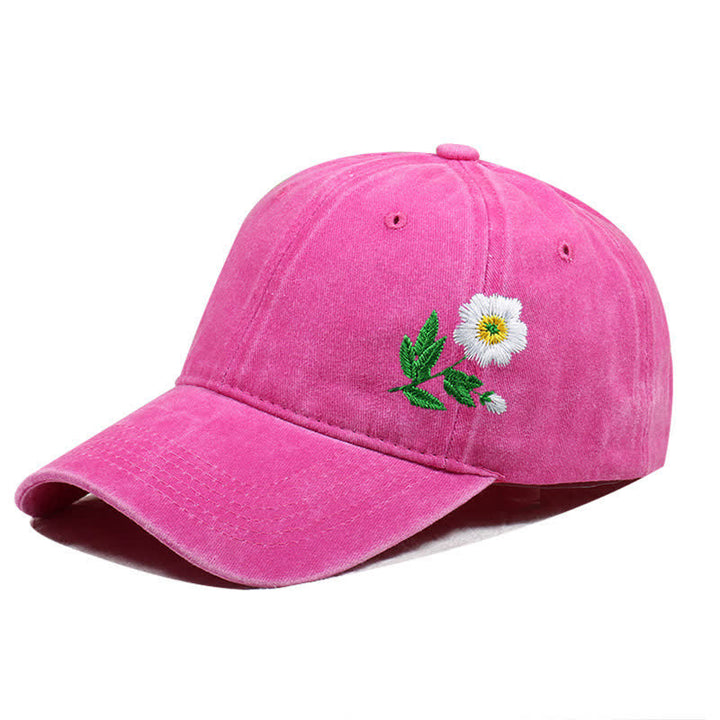 Cappellino da baseball regolabile con motivo floreale a margherita ricamato estivo - Stile n. 1 - Rosa acceso - Regolabile (circa 21 5/8"-22 7/8") - image 11