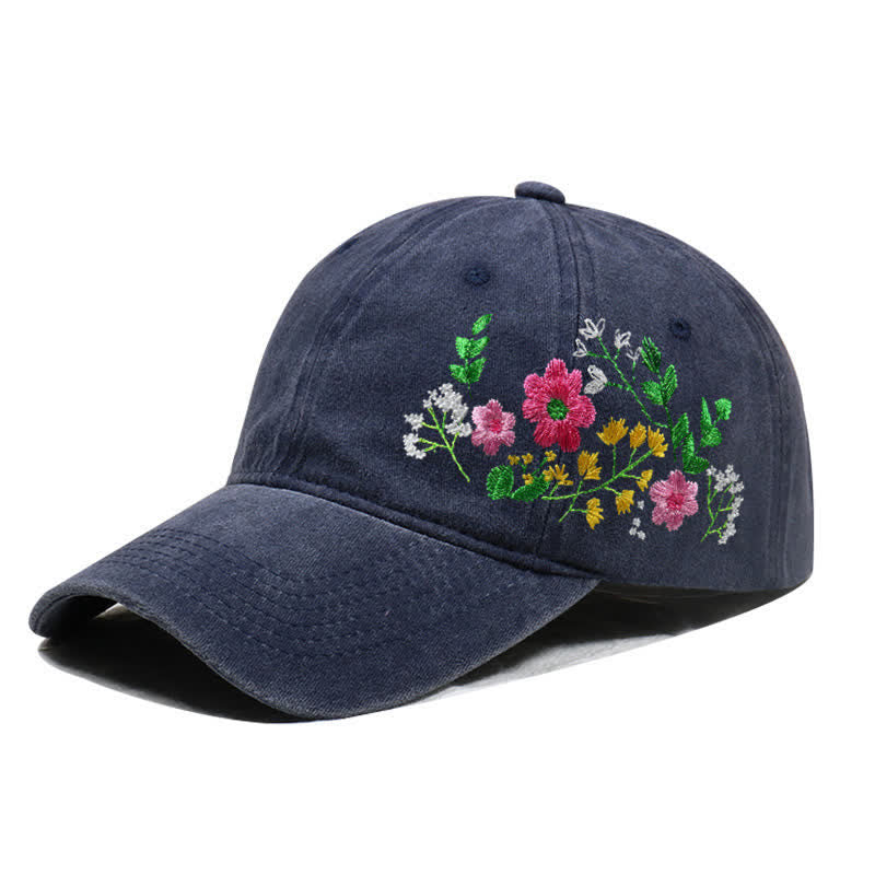 Cappellino da baseball regolabile con motivo floreale a margherita ricamato estivo - Stile n. 3 - Marina - Regolabile (circa 21 5/8"-22 7/8") - image 17