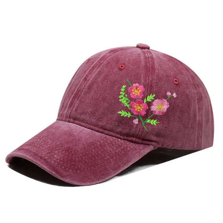 Cappellino da baseball regolabile con motivo floreale a margherita ricamato estivo - Stile n. 2 - Borgogna - Regolabile (circa 21 5/8"-22 7/8") - image 14