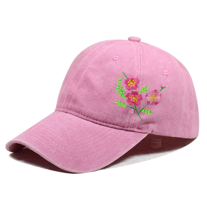 Cappellino da baseball regolabile con motivo floreale a margherita ricamato estivo - Stile n. 2 - Rosa - Regolabile (circa 21 5/8"-22 7/8") - image 15