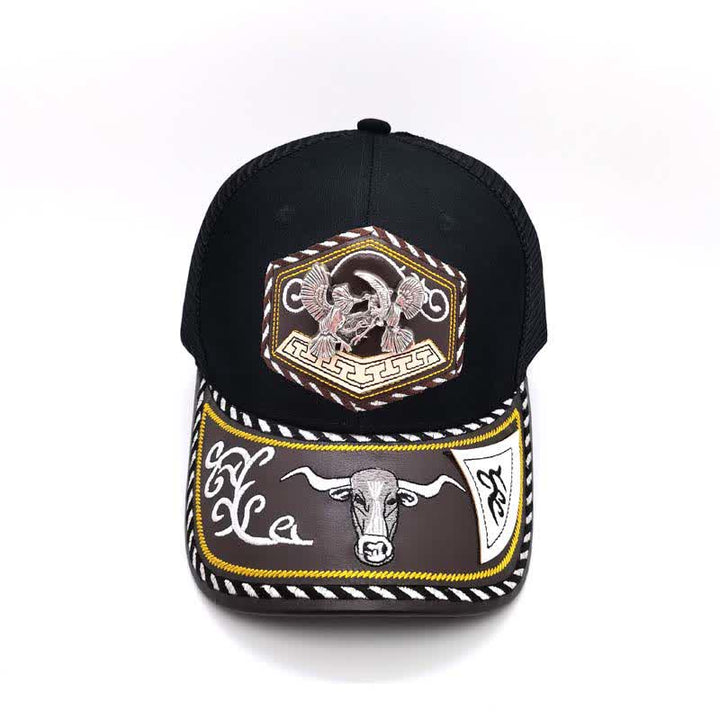 Cappello da camionista in rete nera con ricamo occidentale e decorazione in metallo 3D argentato (pre-vendita) - image 7