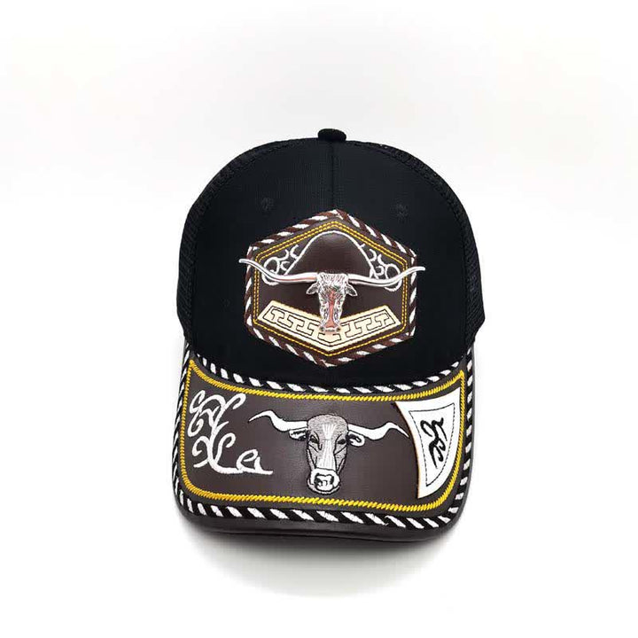 Cappello da camionista in rete nera con ricamo occidentale e decorazione in metallo 3D argentato (pre-vendita) - image 5