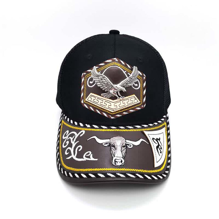 Cappello da camionista in rete nera con ricamo occidentale e decorazione in metallo 3D argentato (pre-vendita) - image 14