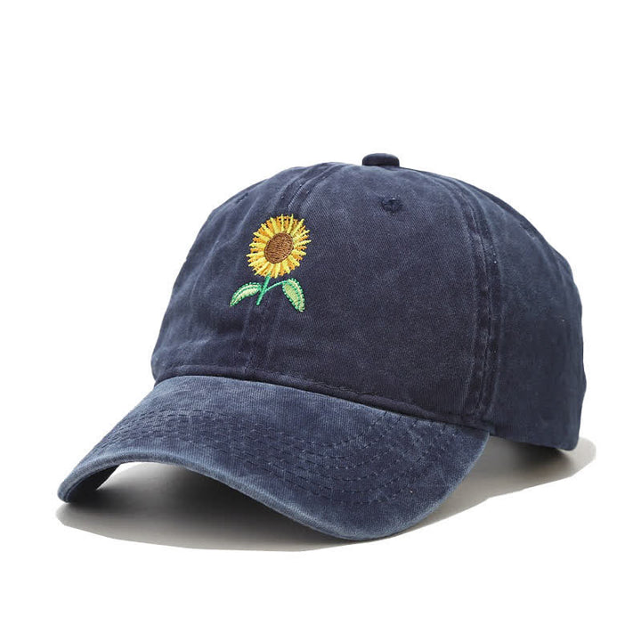 Cappellino da baseball regolabile con ricamo floreale di girasole - Marina - Regolabile (circa 21 5/8"-22 7/8") - image 10