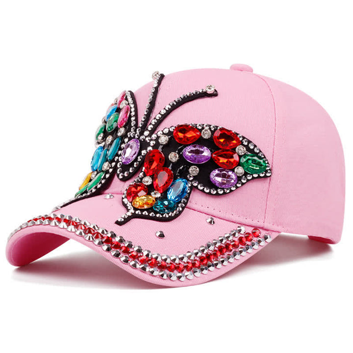 Cappellino da baseball regolabile con farfalla di strass scintillanti - Rosa - Regolabile (circa 21 5/8"-22 7/8") - image 8