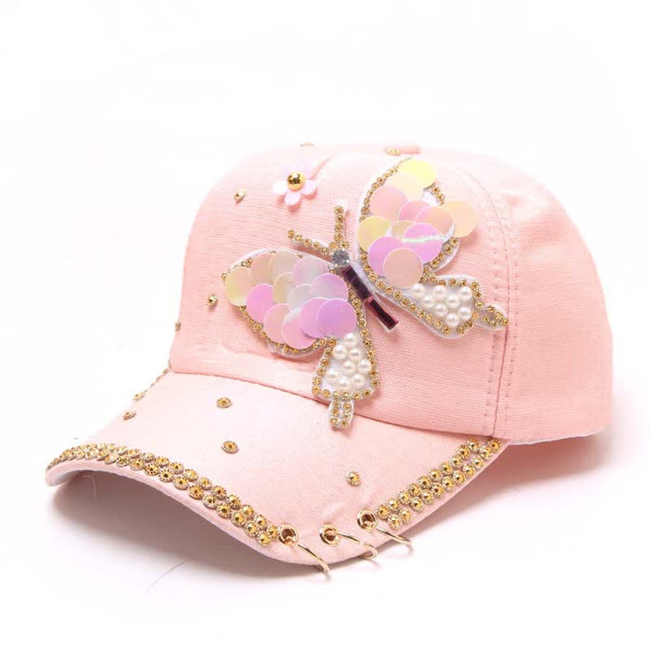 Cappellino da baseball regolabile con farfalla e paillettes rosa - Rosa - Regolabile (circa 21 5/8"-22 7/8") - image 7