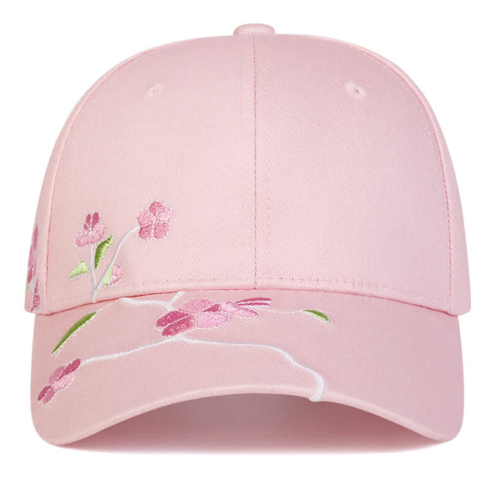Cappellino da baseball regolabile con ricamo floreale rosa sul lato - image 5